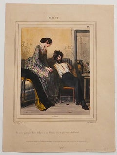 Clichy – Originallithographie von Paul Gavarni – Mitte des 19. Jahrhunderts