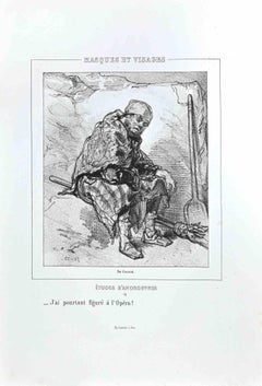 Tudes D'Androgynes – Originallithographie von Paul Gavarni – 1850er Jahre
