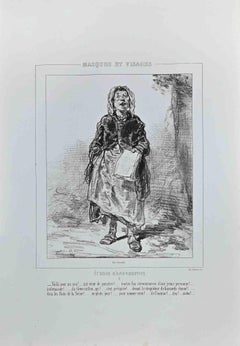 Etudes d'Androgynes – Originallithographie von Paul Gavarni – 1850er Jahre