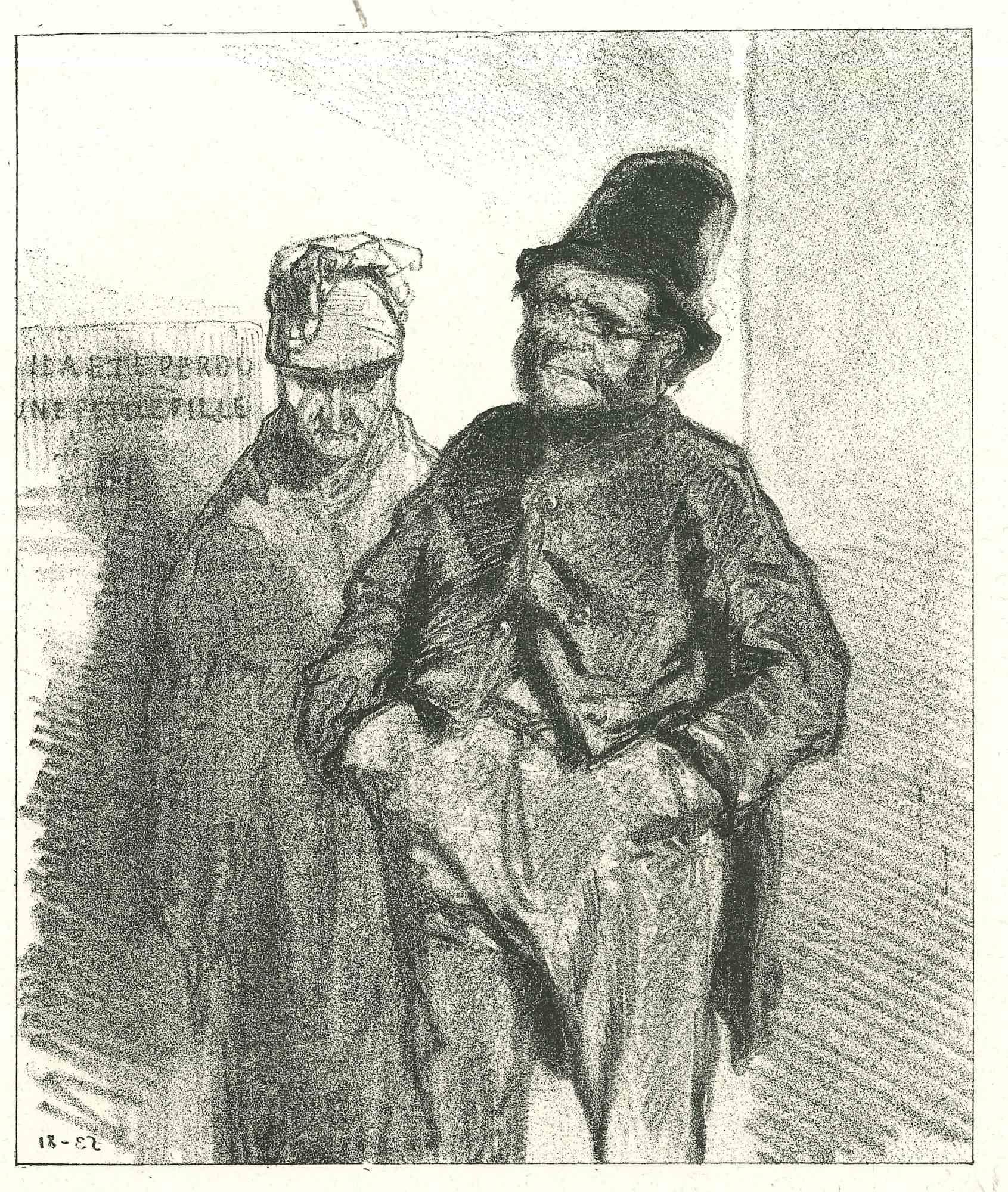 Gentelmen - Original Lithograph after Paul Gavarni - 1881