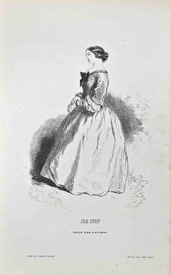 Juliie Duprat – Lithographie von Paul Gavarni – Mitte des 19. Jahrhunderts