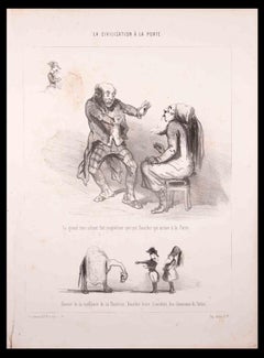 La Civilisation La Porte – Originallithographie von Paul Gavarni, 1850er Jahre