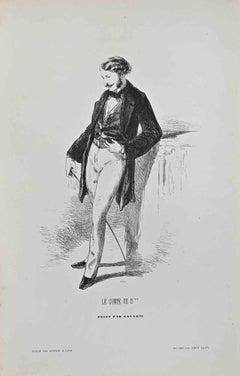 Le Comte De N – Lithographie von Paul Gavarni – Mitte des 19. Jahrhunderts
