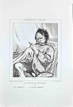  Les Invalides du Sentiment - Original Lithograph by Paul Gavarni - 1850s