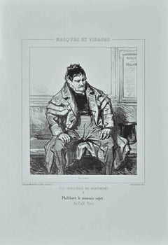 Invalides du Sentiment: „Invalides du Sentiment“  - Originallithographie von Paul Gavarni – 1850er Jahre