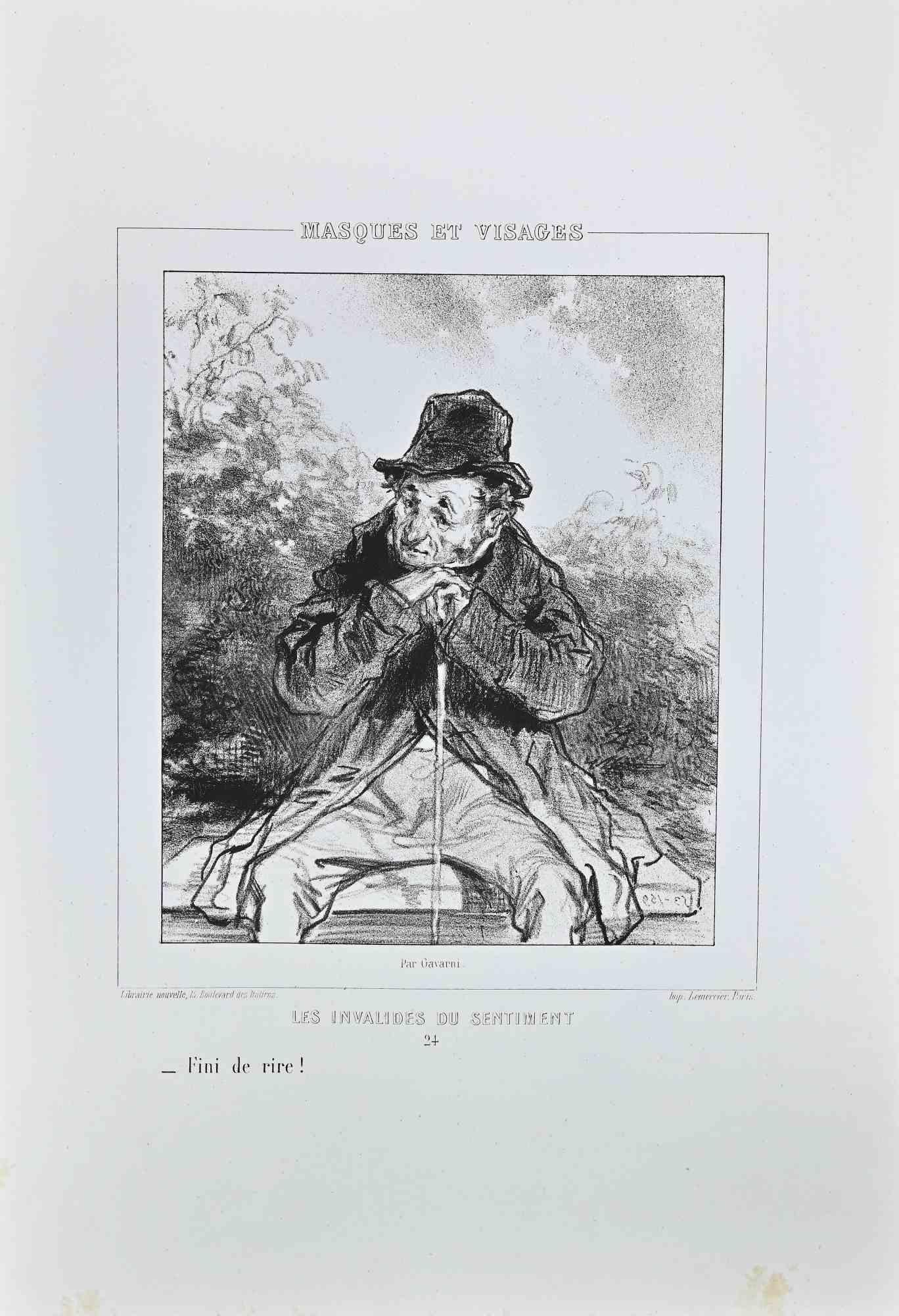 Les Invalides du Sentiment - Lithographie originale de Paul Gavarni - années 1850