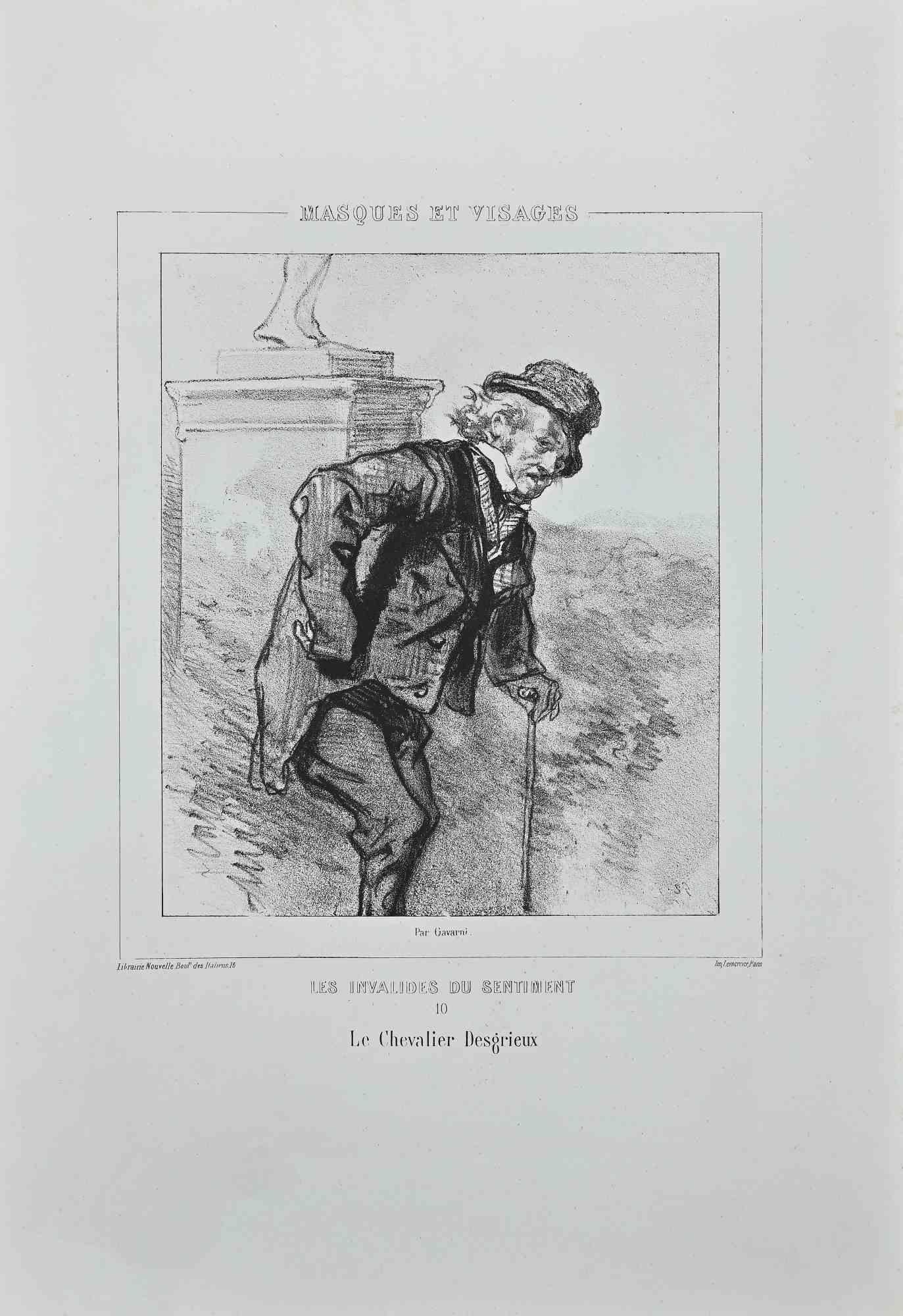 Les Invalides du Sentiment - Original Lithograph by Paul Gavarni - 1850s