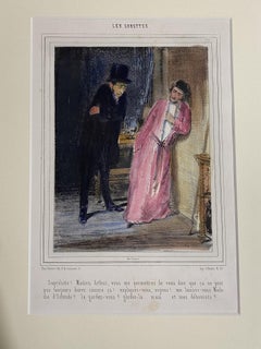 Les Lorettes - Original Lithograph by Paul Gavarni - 19th Century