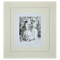 Les Partageuses – Lithographie von Paul Gavarni – 1850er Jahre