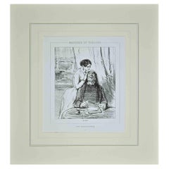 Les Partageuses – Lithographie von Paul Gavarni – 1850er Jahre