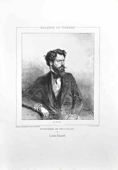 Louis Enault – Originallithographie von Paul Gavarni, 1850er Jahre