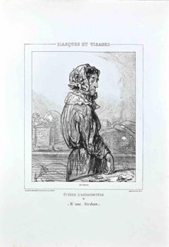 M'am Abraham – Originallithographie von Paul Gavarni – 1850er Jahre