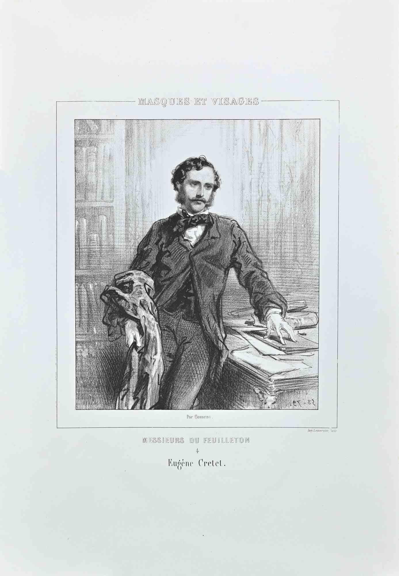 Messieurs Du Feuilleton - Lithograph by Paul Gavarni - 1850s