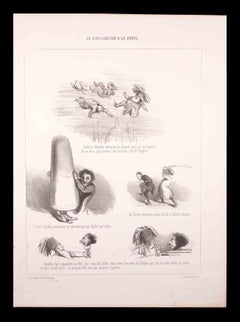 Robert Houdin Etherise Le Grand-turc – Lithographie von Paul Gavarni – 1850er Jahre