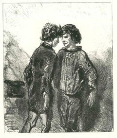 The Duel – Originallithographie von Paul Gavarni, 1881