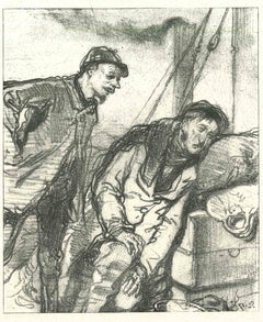 La misère - Lithographie originale d'après Paul Gavarni - 1881