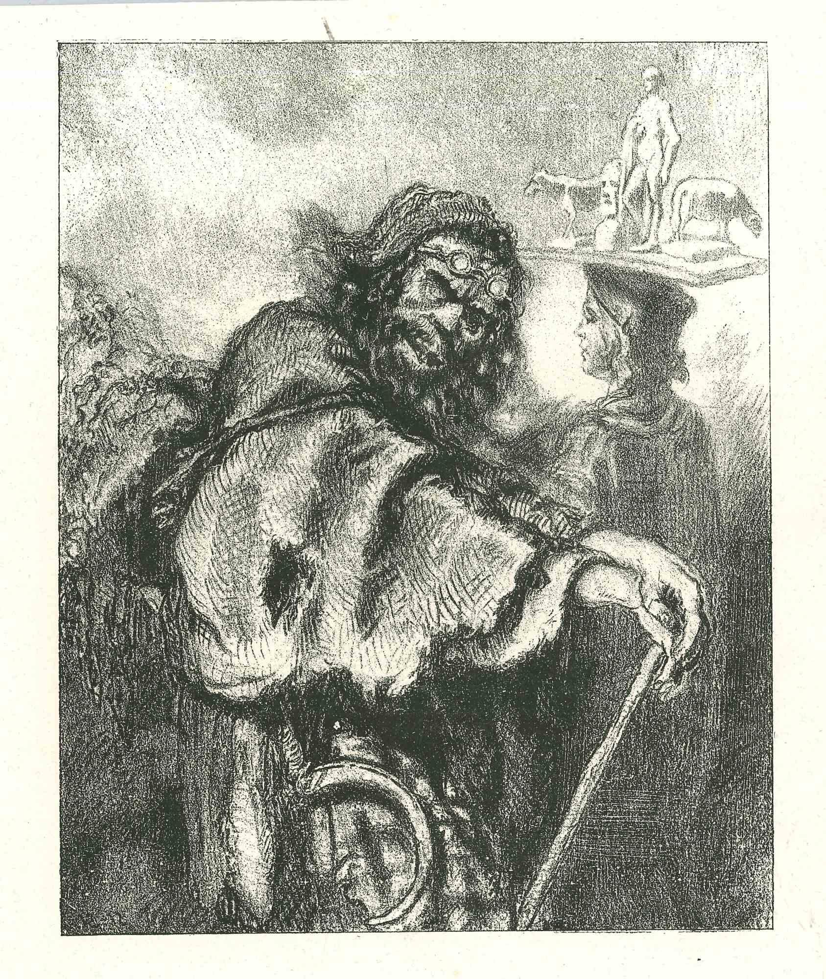 The Rage and Agony - Original Lithograph by Paul Gavarni - 1881