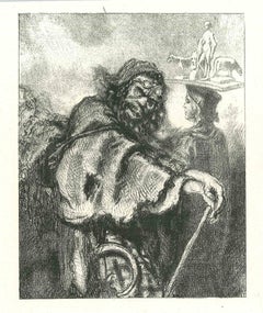 Original Lithographie „Rake and Agony“ von Paul Gavarni, 1881