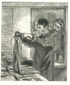 The Tailor - Lithographie originale de Paul Gavarni - 1881