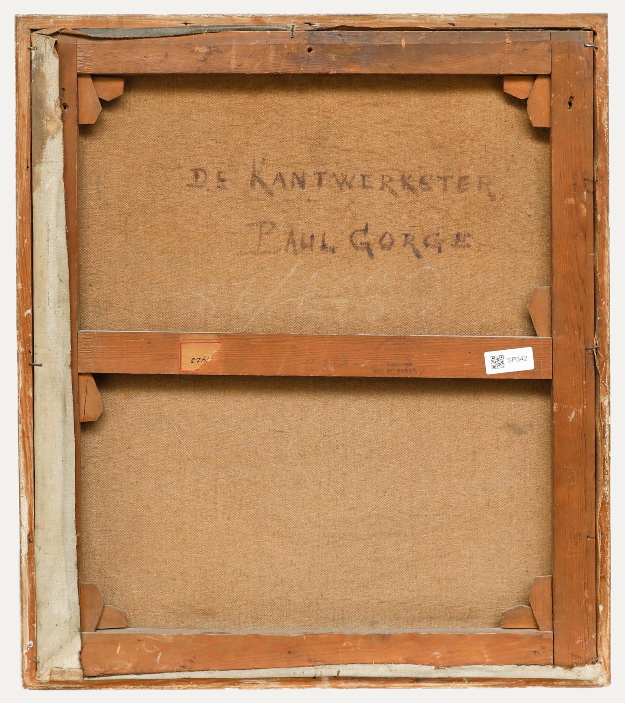 Niederländisches Ölgemälde von Paul George, The Lacemaker, frühes 20. Jahrhundert – Painting von Paul George Lawler