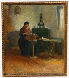 Paul George - Dutch Early 20th Century Oil, The Lacemaker
