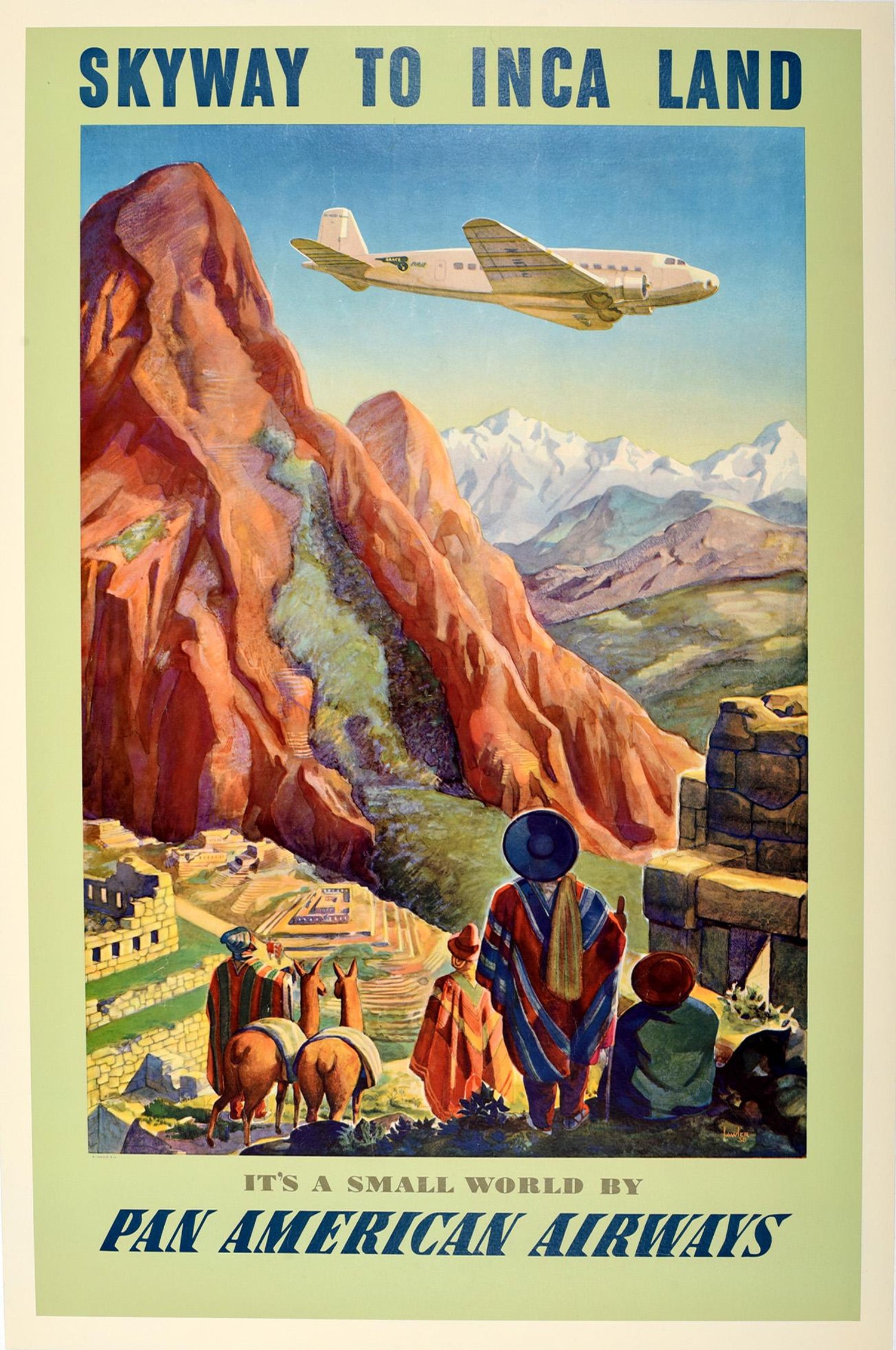 Hawaiian Master Art Print 9in x 12in PAA Fly to South Seas Isles via Pan American - Vintage World Travel Poster by Paul George Lawler c.1940s Pan American Airlines 