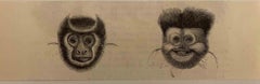 Les singes - Lithographie originale de Paul Gervais - 1854