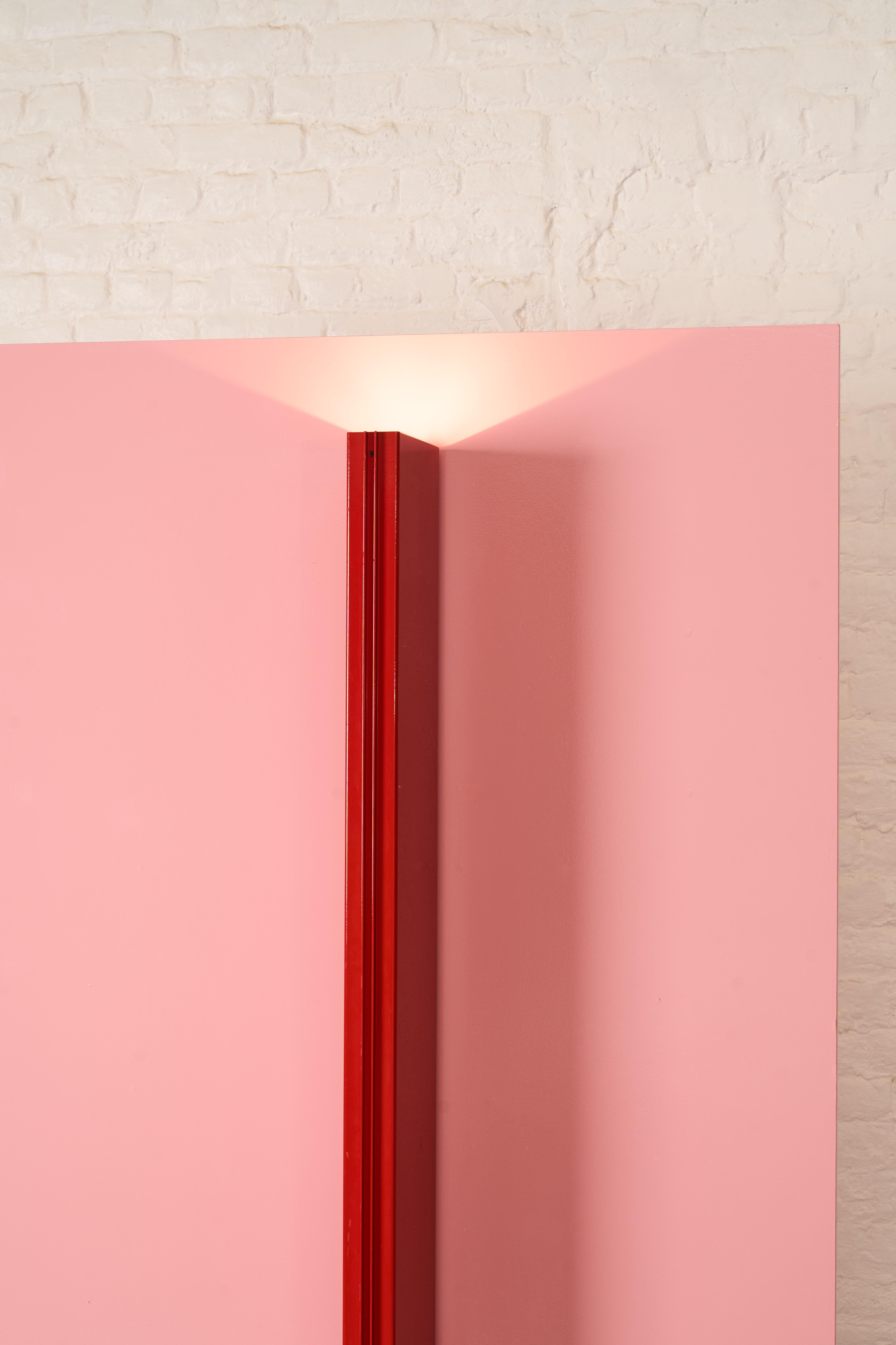 180cm high red floor lamp, designed by the Belgian Paul Gillis.
