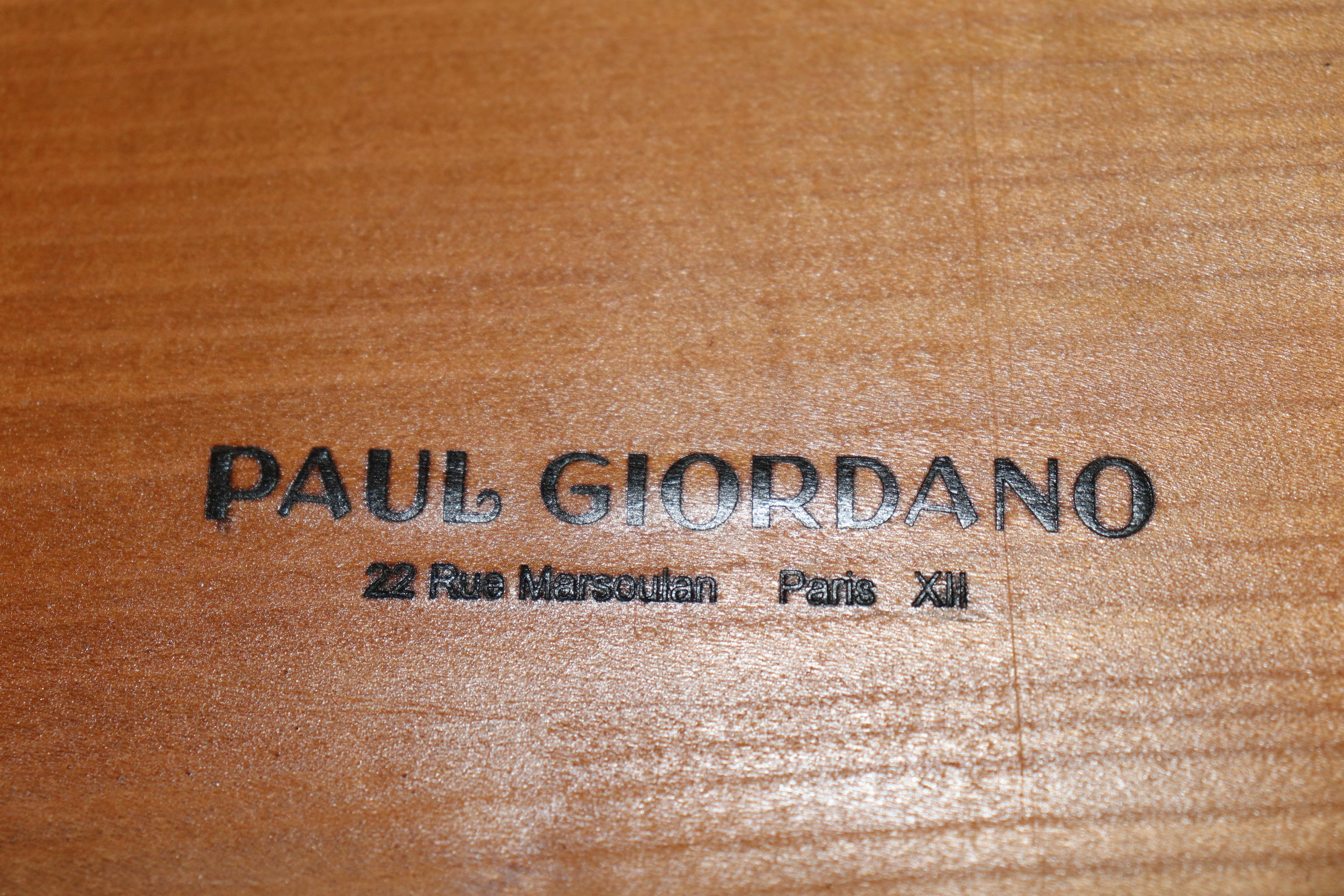 Paul Giordano Rosewood and Faux Parchment Steel Art Deco Style Console Table For Sale 9