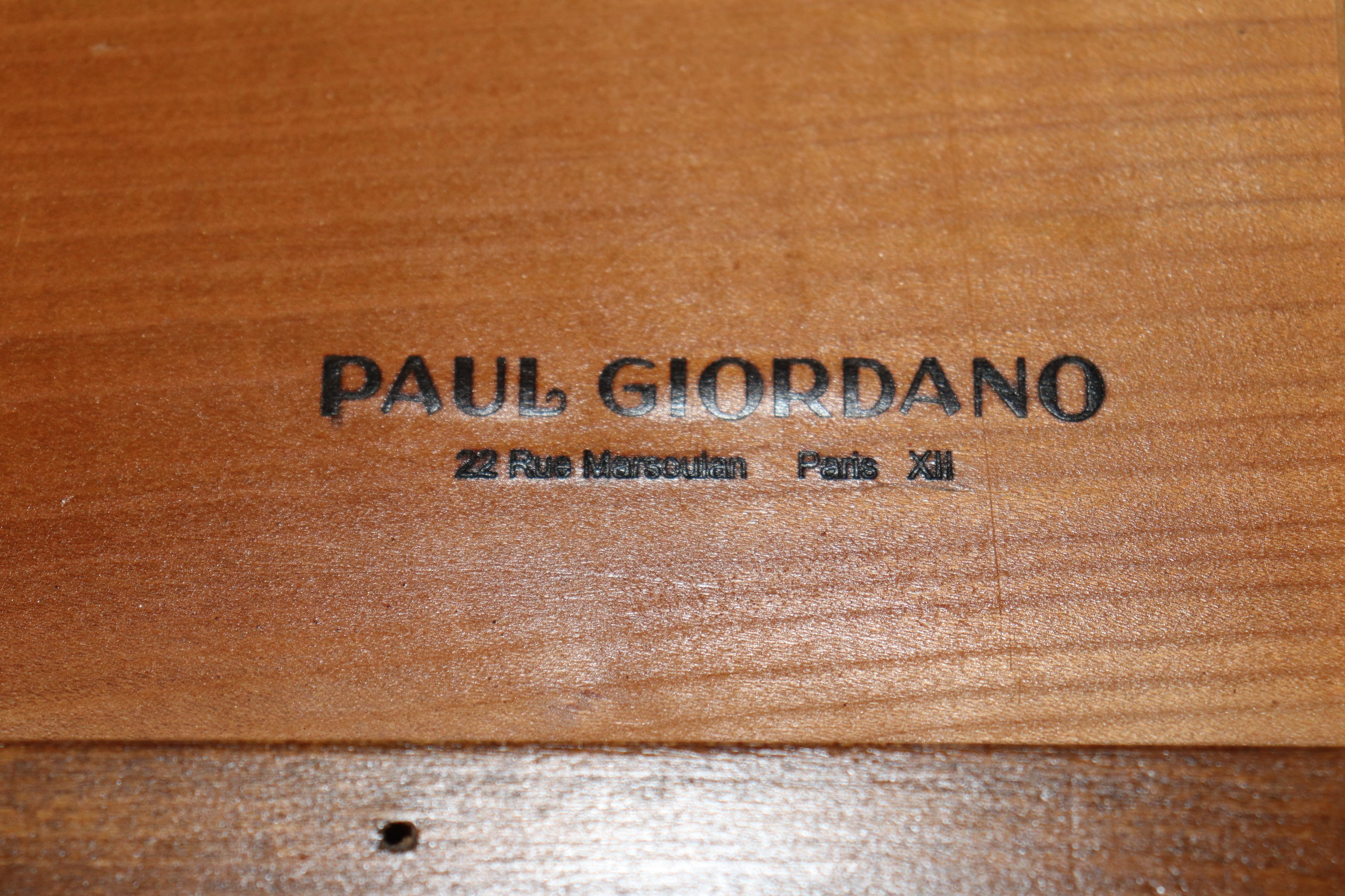 Paul Giordano Rosewood and Faux Parchment Steel Art Deco Style Console Table For Sale 10