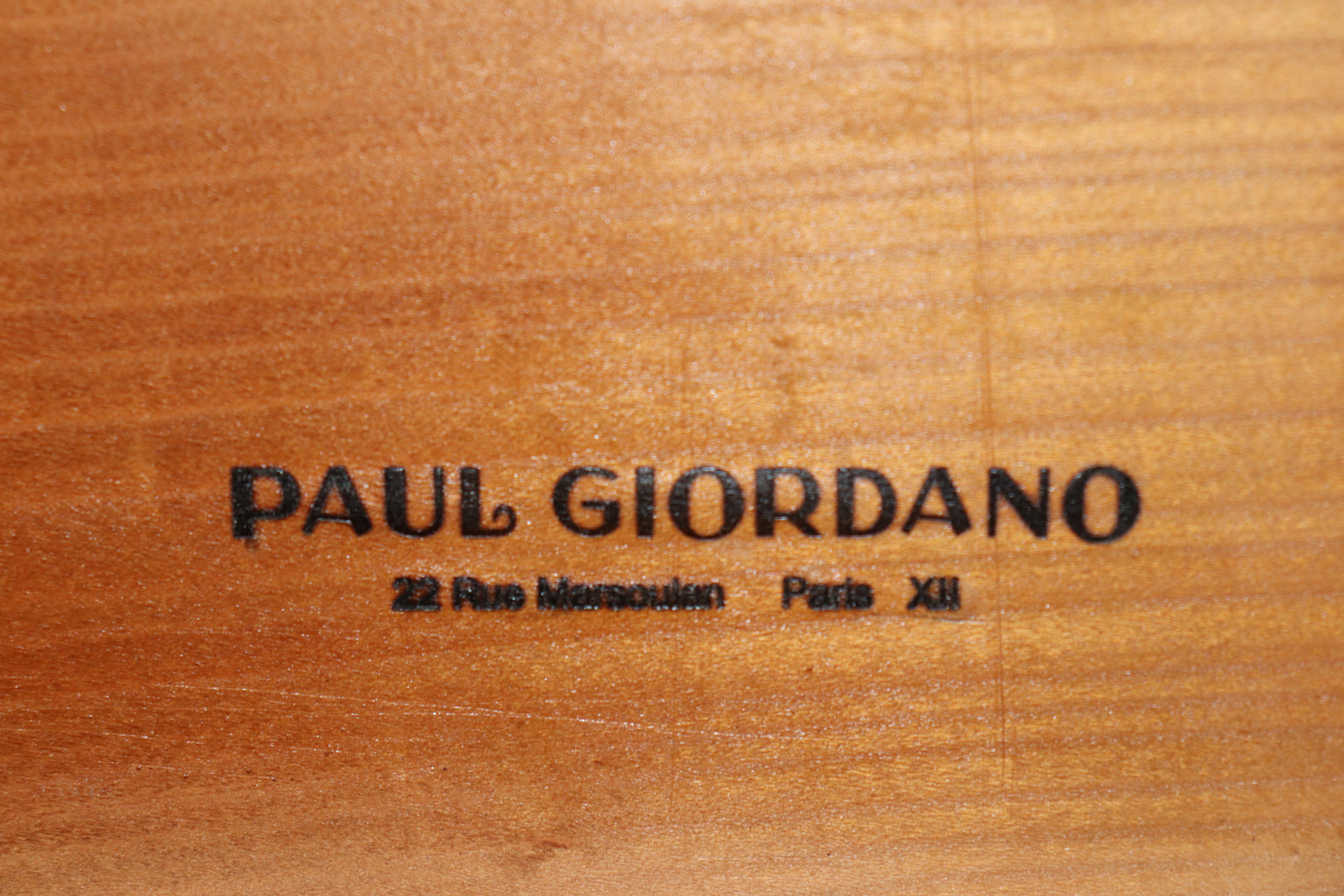 Paul Giordano Rosewood and Faux Parchment Steel Art Deco Style Console Table For Sale 11