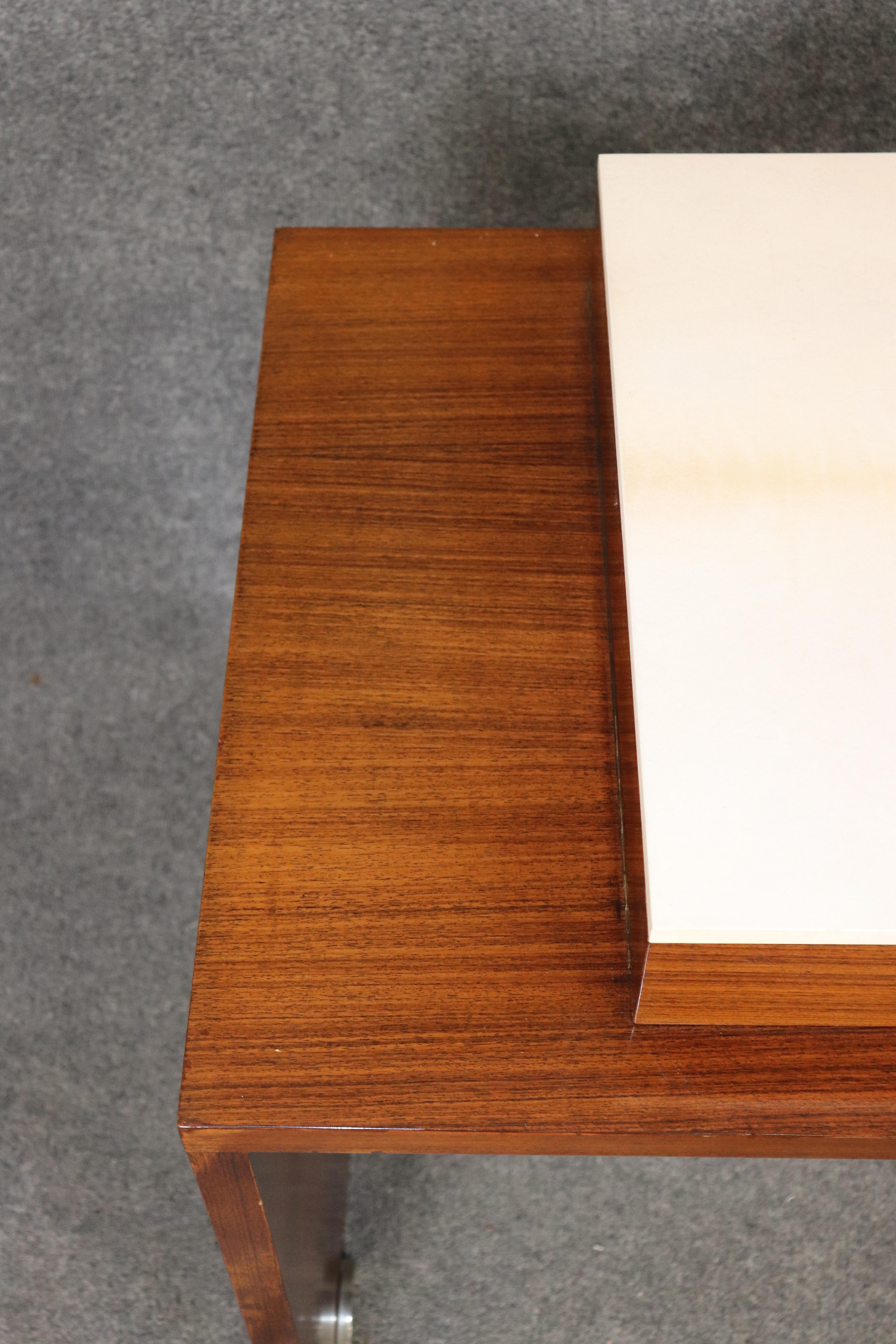 Paul Giordano Rosewood and Faux Parchment Steel Art Deco Style Console Table For Sale 3