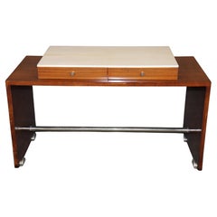 Paul Giordano Rosewood and Faux Parchment Steel Art Deco Style Console Table