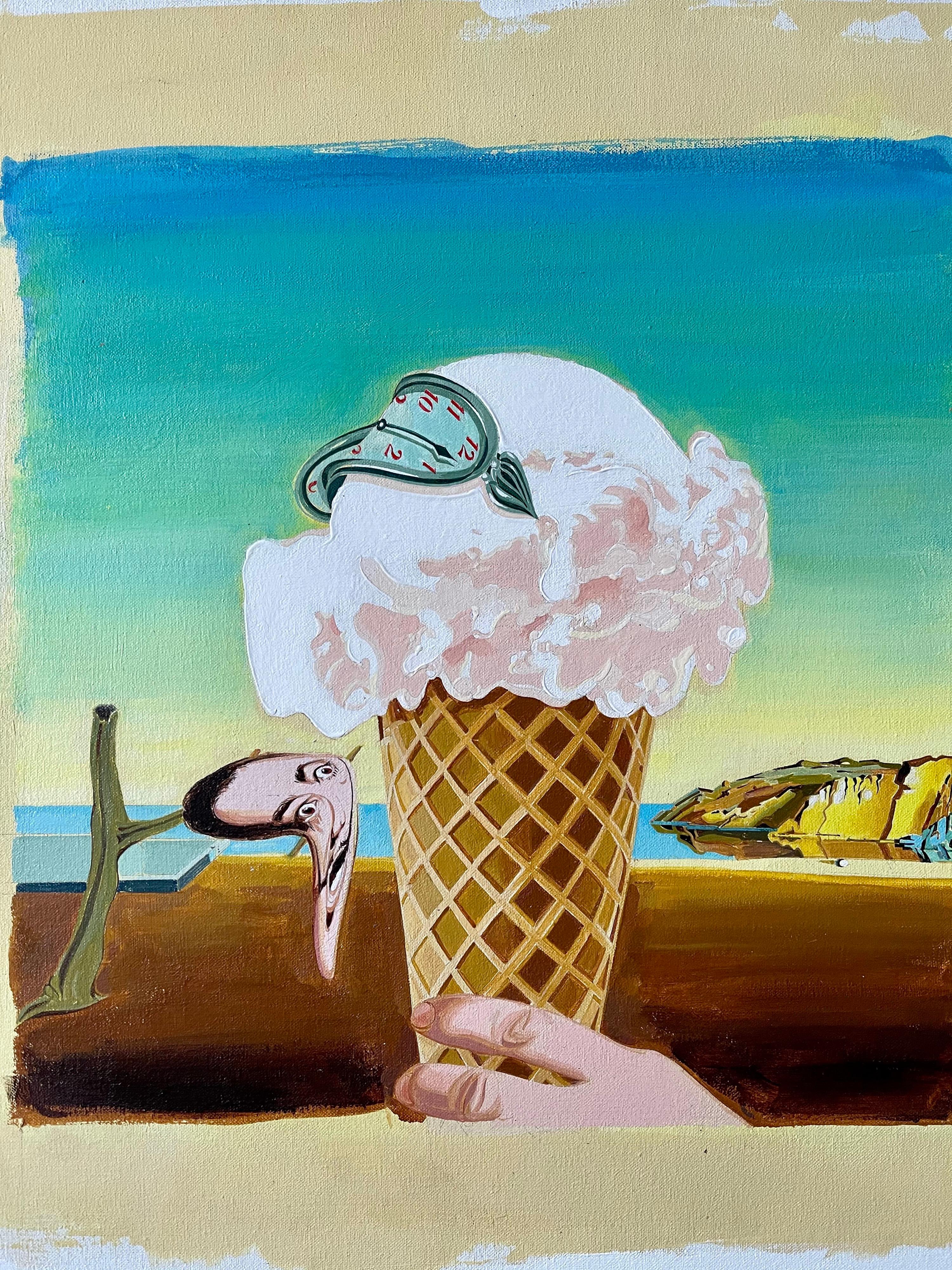 Paul Giovanopoulos Pop Art Oil Painting on Canvas Photo Realist Ice Cream Cone  1
