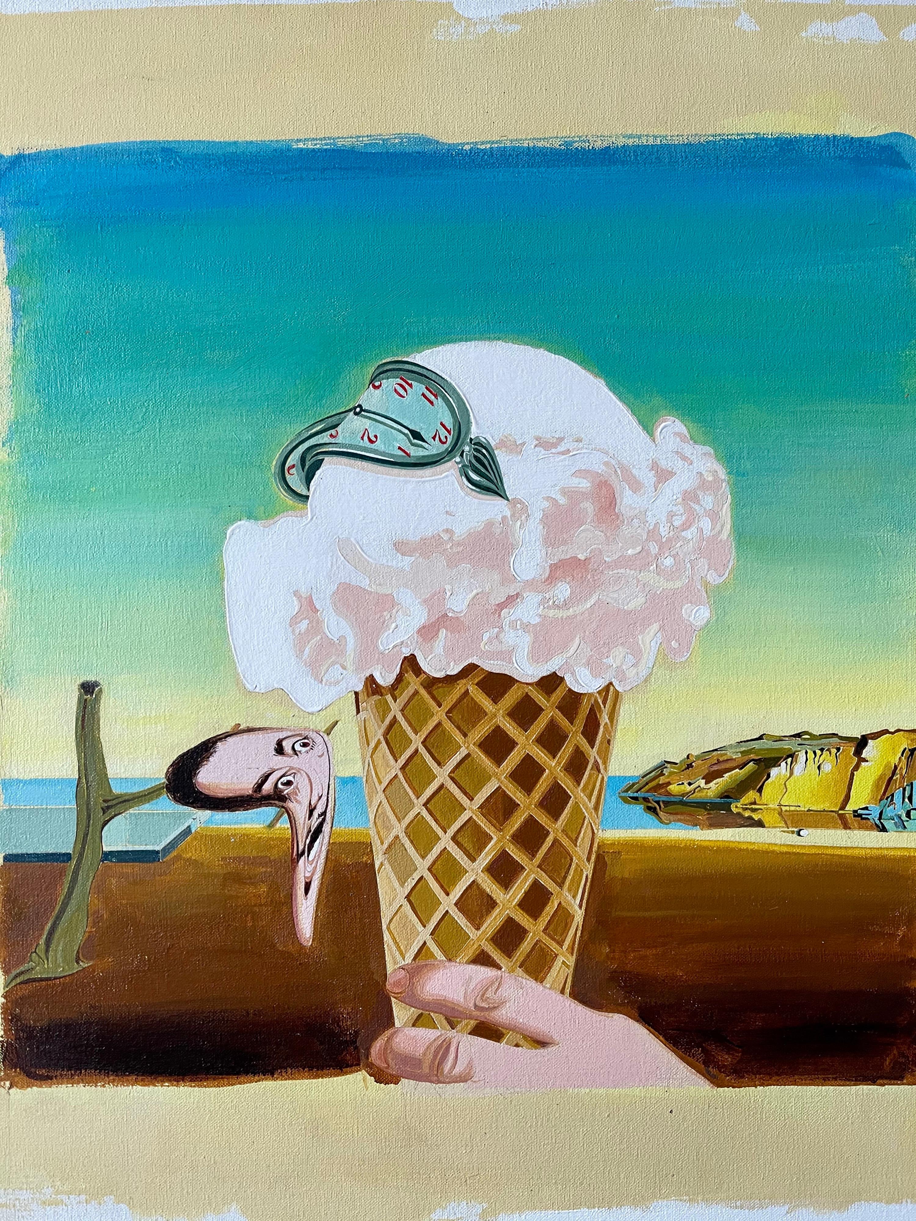 Paul Giovanopoulos Pop Art Oil Painting on Canvas Photo Realist Ice Cream Cone  2