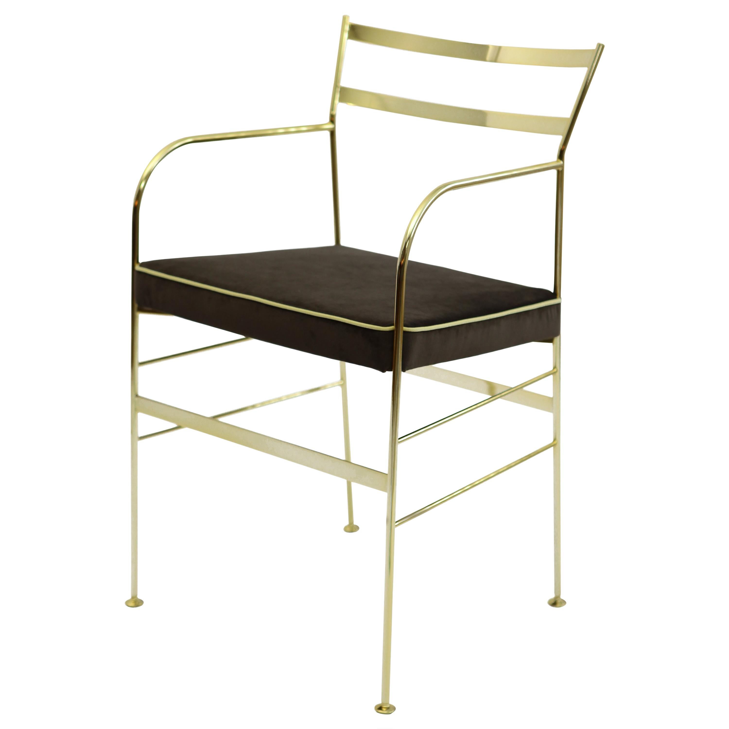Paul Gold Chocolate Chair Made in Italy For Sale