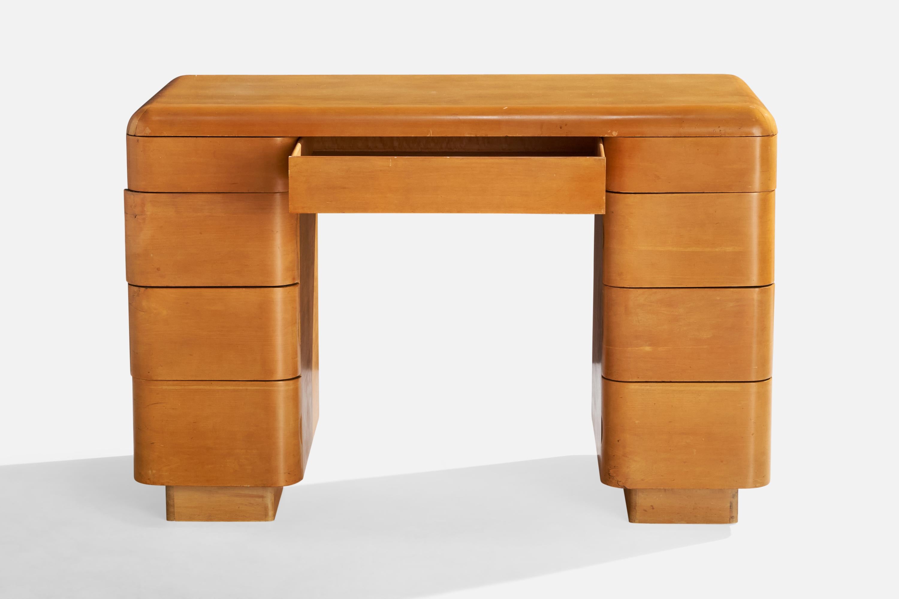Bois Bureau Paul Goldman, États-Unis, années 1940 en vente