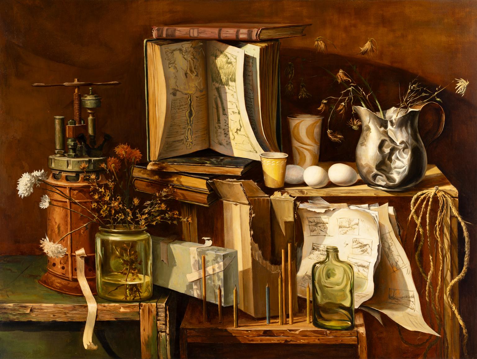 [Études sur la fragilité] - Nature morte à l'huile sur toile de Paul Gorka, vers 1965 en vente 2