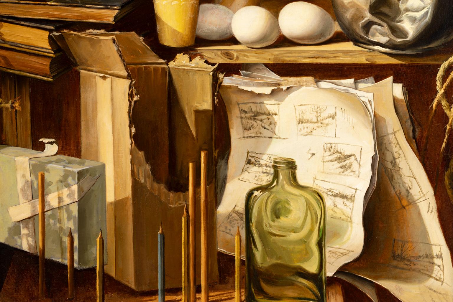 [Études sur la fragilité] - Nature morte à l'huile sur toile de Paul Gorka, vers 1965 en vente 6