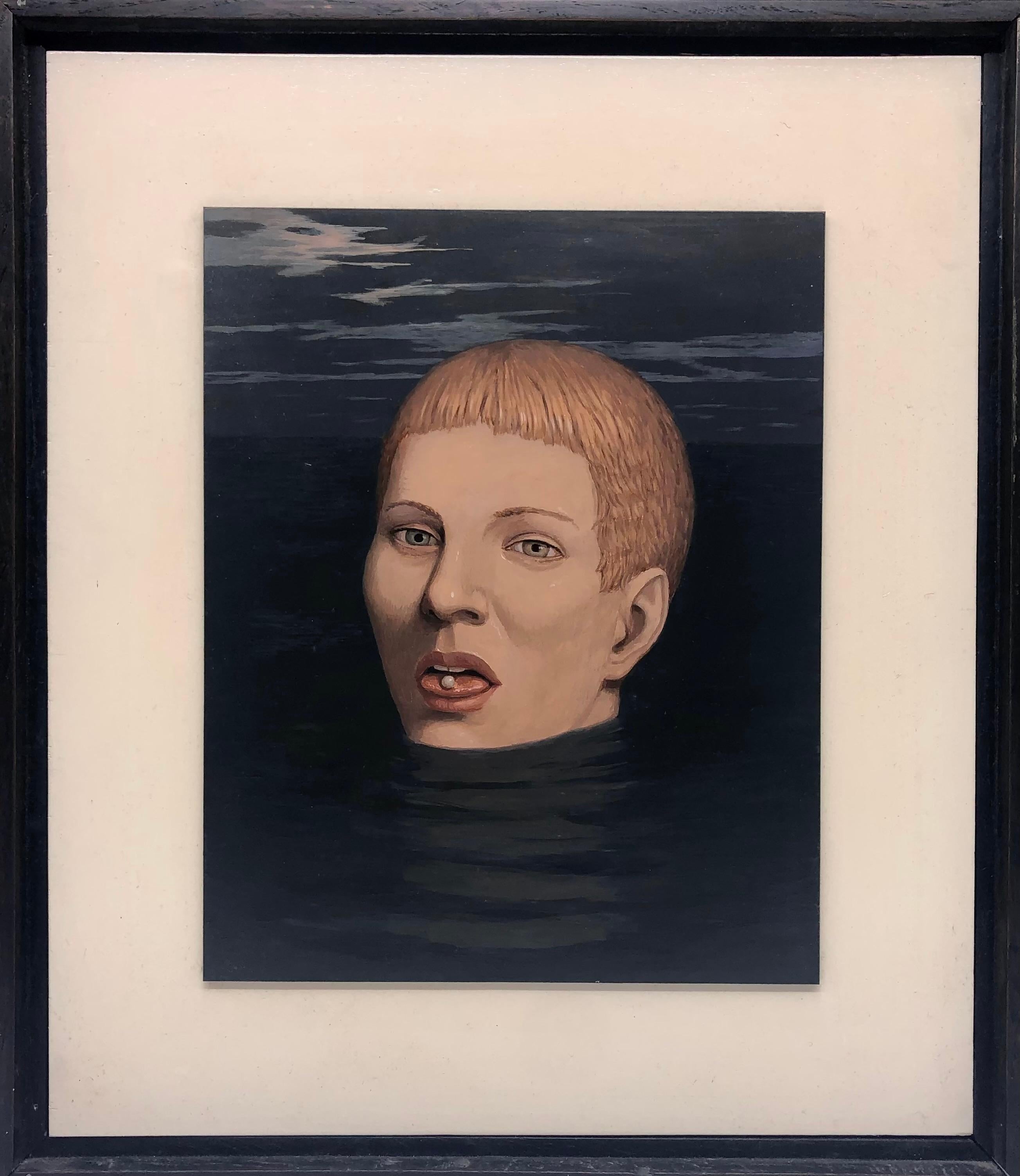 Paul Green Figurative Painting - "Diver" Contemporary Figurative Surrealist Portrait painting