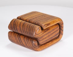 Paul Greene Vintage Sculptural Carved Zebra Wood Box