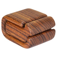 Paul Greene Vintage Sculptural Carved Zebra Wood Box