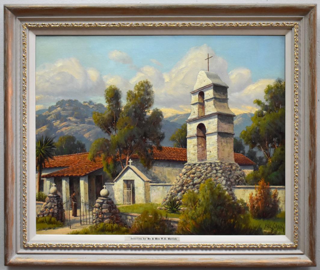 Landscape Painting Paul Grimm - "PALA MISSION" Northern San Diego County California Reservation.