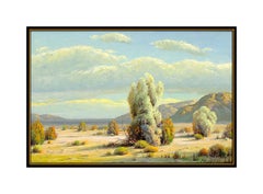 Paul Grimm Large Original Western Landscape Painting Oil On Canvas Signed Art