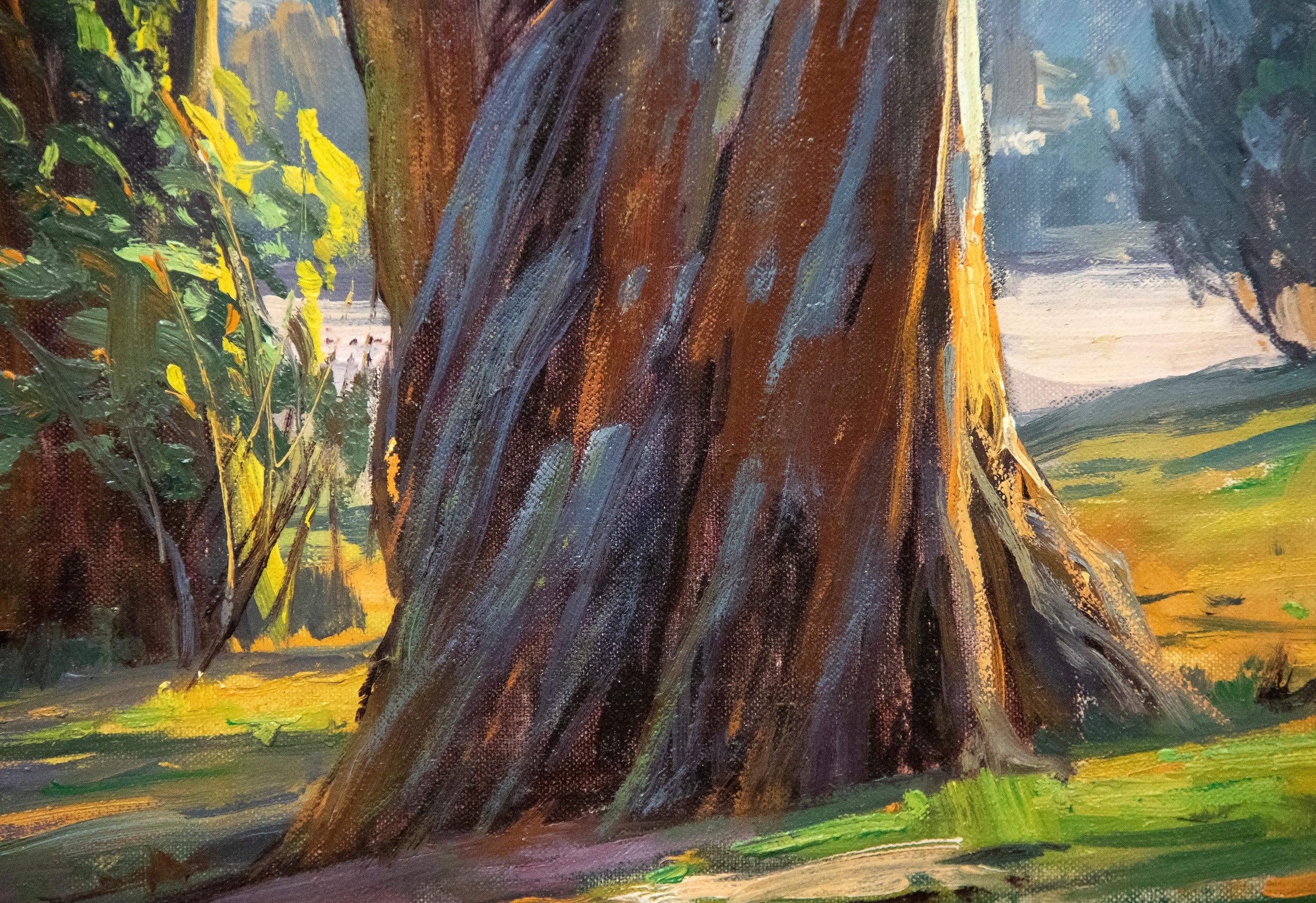 Stately Eucalypti - Modern Painting by Paul Grimm
