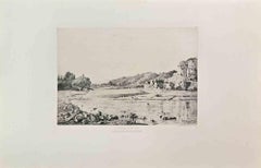 La Durance a A St. Paul - Etching by Paul Guigou - 1860s