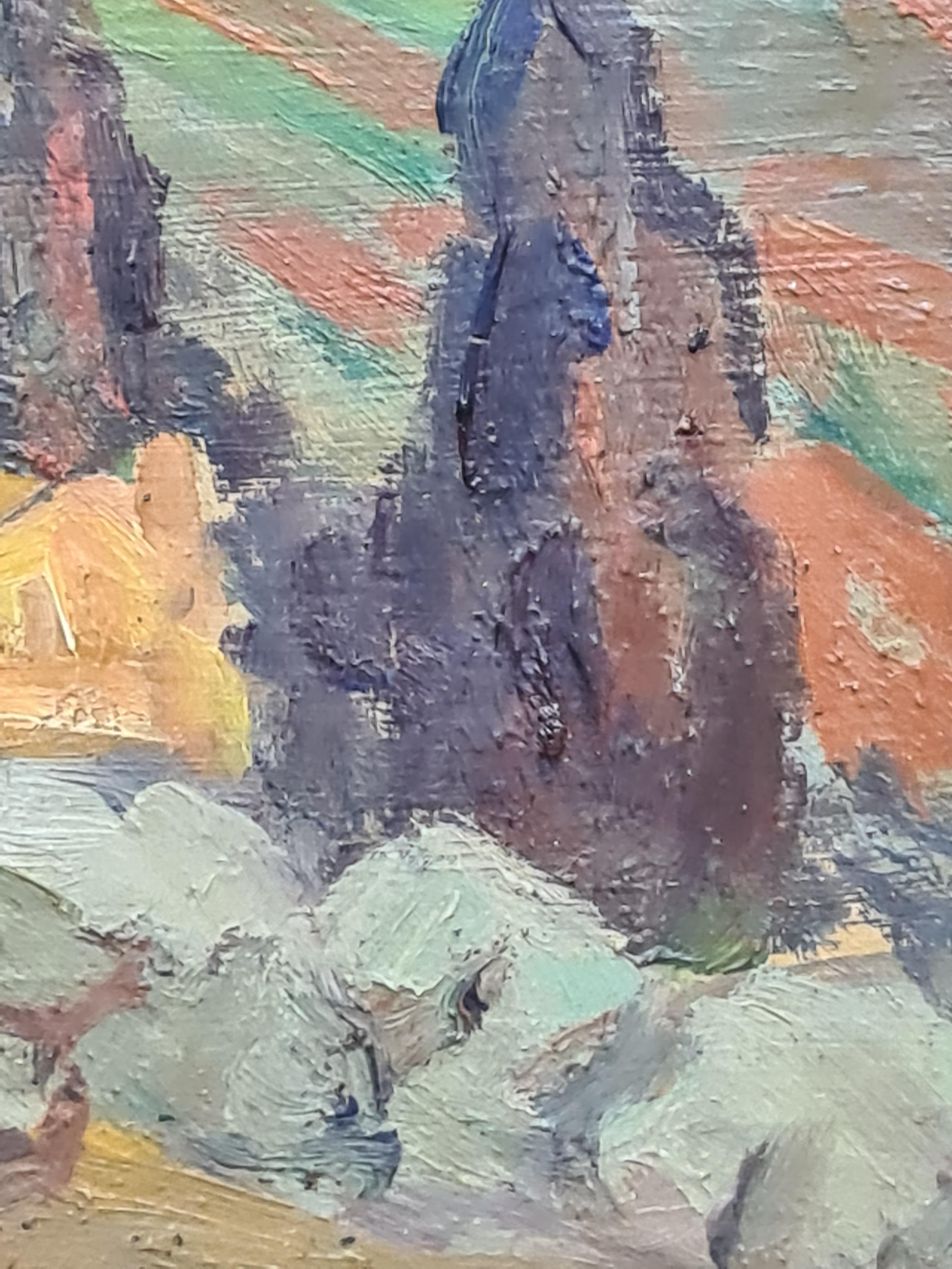 Fauvist Landscape signed Paul Guillaume For Sale 9