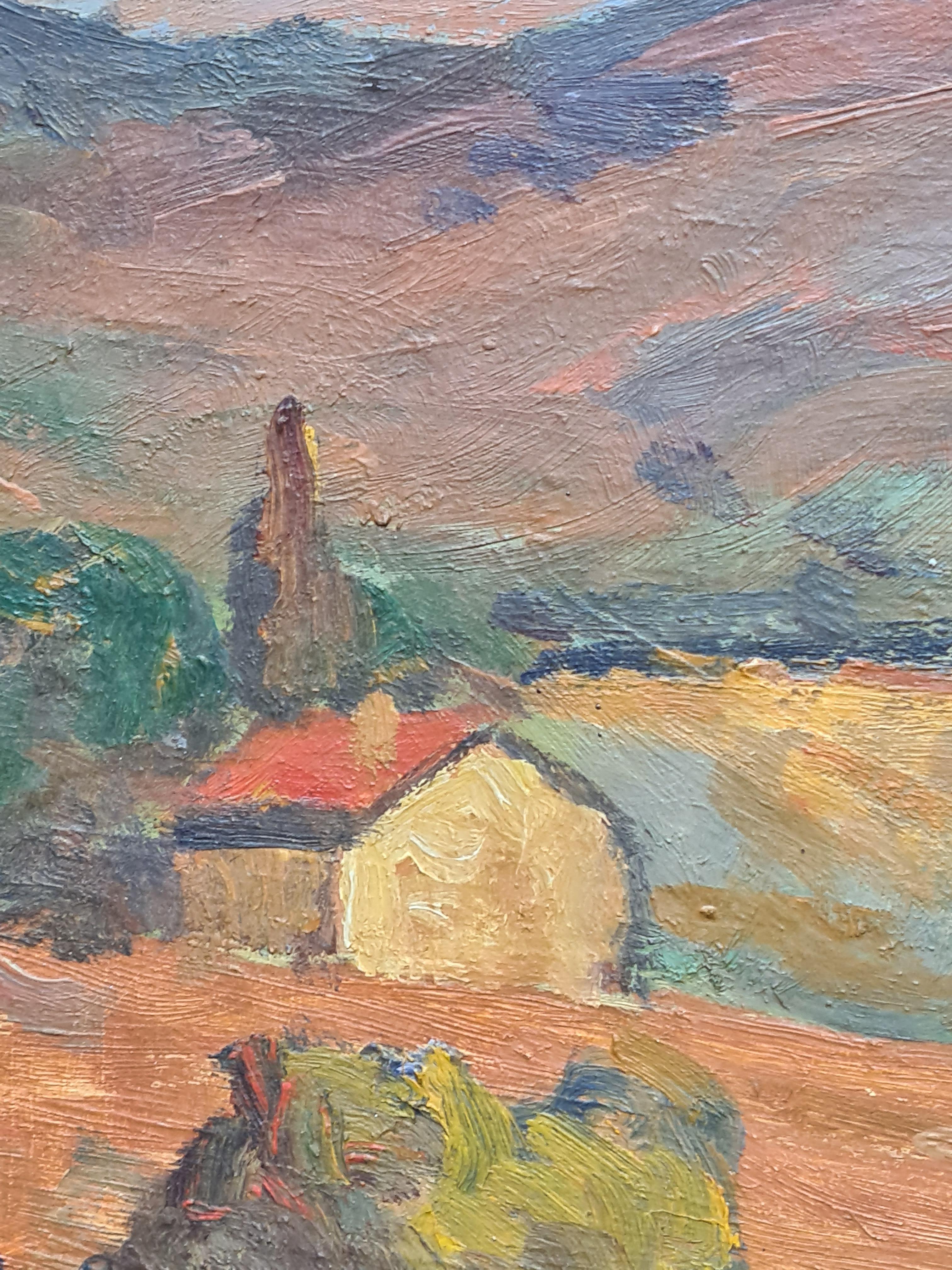 Fauvist Landscape signed Paul Guillaume For Sale 3