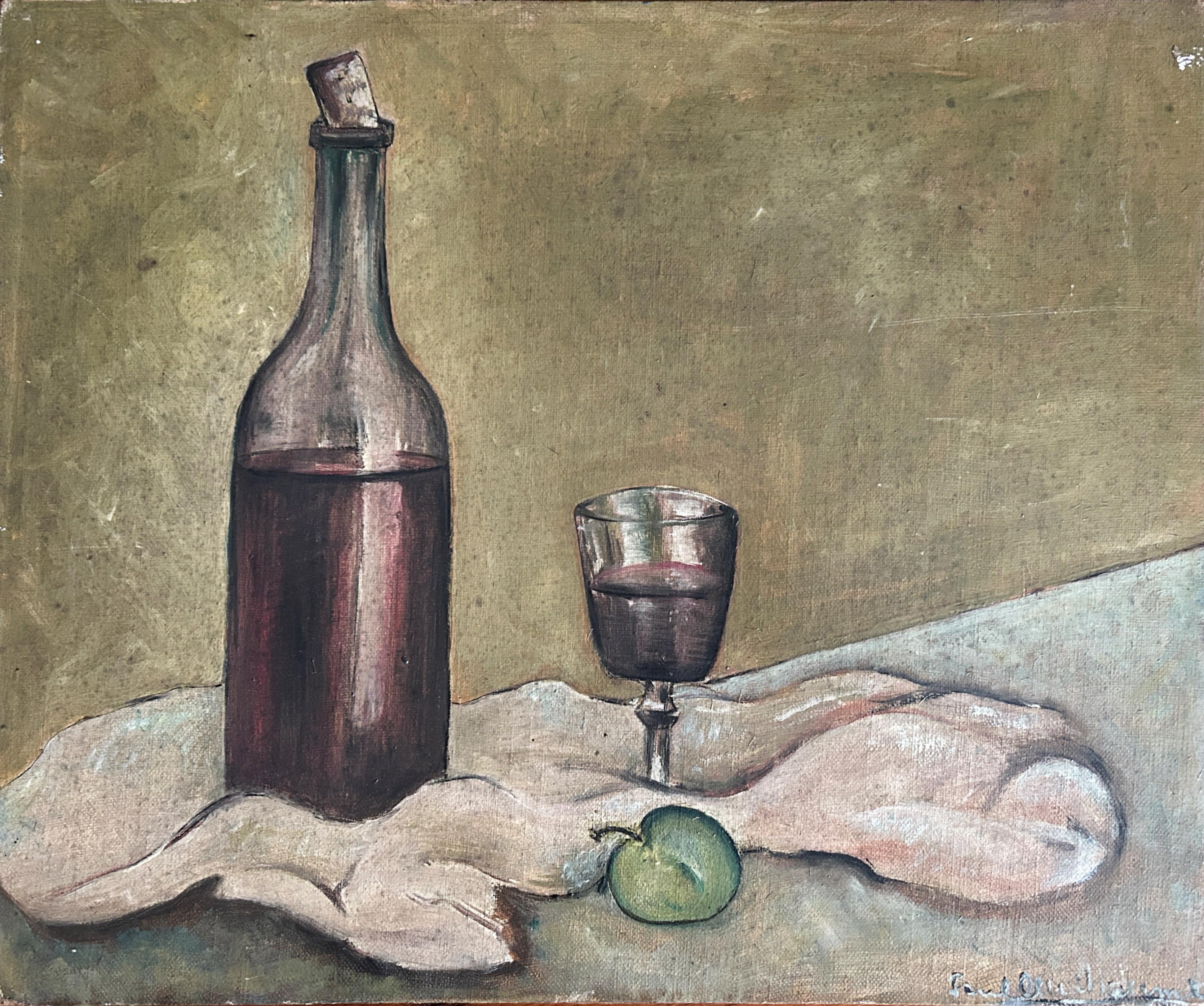 Paul Guillaume, Glas und Flasche, 1926, Öl auf leinwandbespanntem Karton im Angebot 1