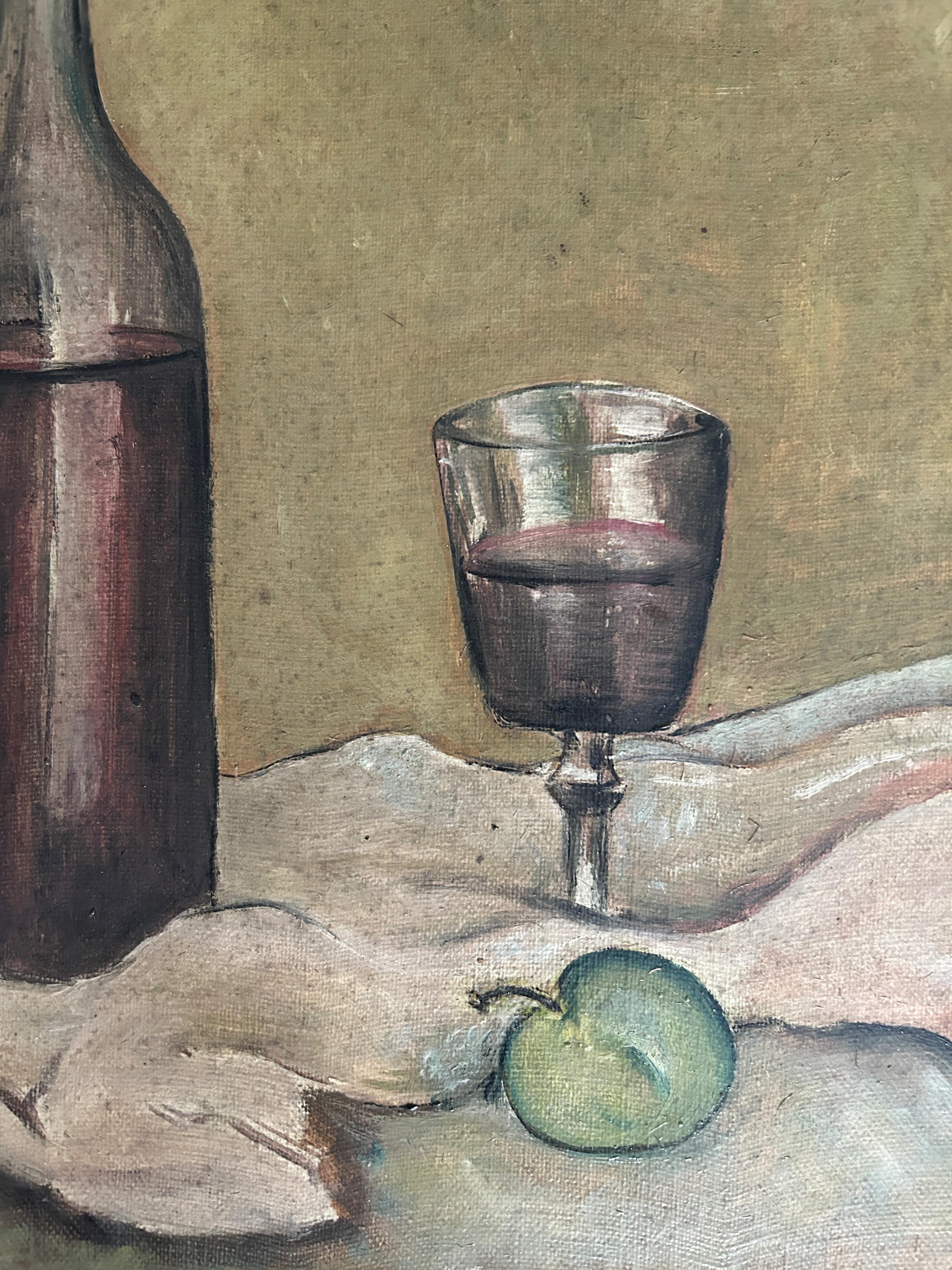 Paul Guillaume, Glas und Flasche, 1926, Öl auf leinwandbespanntem Karton im Angebot 4